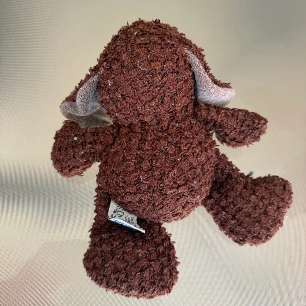 Russ Berrie‎ FLATFOOT Brown Grey Puppy Dog Plush Stuffed Animal 90s Toy